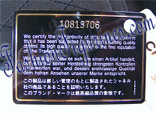 Chanel Authenticity card